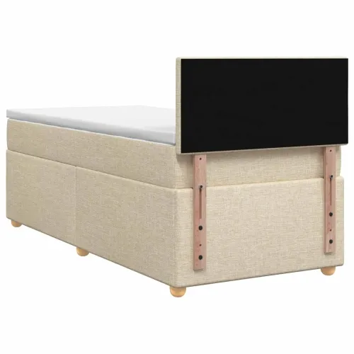 Boxspring krevet s madracem Krem 90 x 190 cm Tkanina - Krem 90 x 190 cm Prošiveno gumbima Cijena