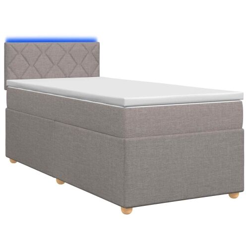 Boxspring krevet s madracem Sivosmeđa 90 x 190 cm Tkanina - Sivosmeđa 90 x 190 cm Dizajn s rombovima Cijena