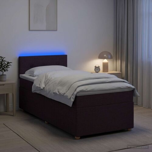 Boxspring krevet s madracem Tamno smeđa 90 x 200 cm Tkanina - Tamno smeđa 90 x 200 cm Prošiveno gumbima Cijena