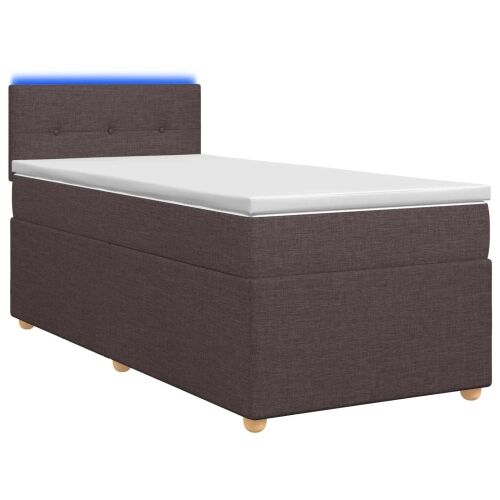 Boxspring krevet s madracem Tamno smeđa 90 x 200 cm Tkanina - Tamno smeđa 90 x 200 cm Prošiveno gumbima Cijena