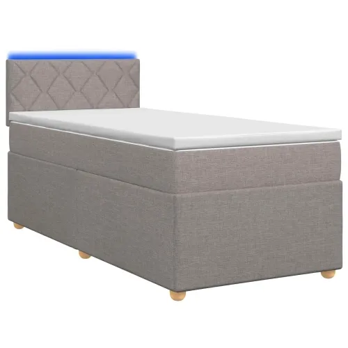 Boxspring krevet s madracem Sivosmeđa 90 x 200 cm Tkanina - Sivosmeđa 90 x 200 cm Dizajn s rombovima Cijena