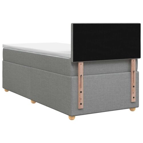 Boxspring krevet s madracem Svjetlosiva 100 x 200 cm Tkanina - Svjetlosiva 100 x 200 cm Prošiveno gumbima Cijena