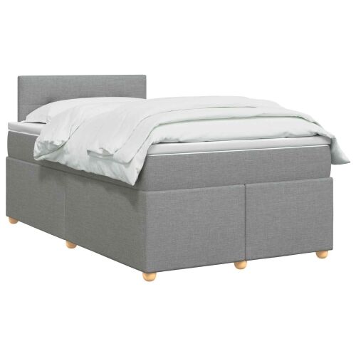 Boxspring krevet s madracem Svjetlosiva 120 x 190 cm Tkanina - Svjetlosiva 120 x 190 cm Prošiveno gumbima Cijena