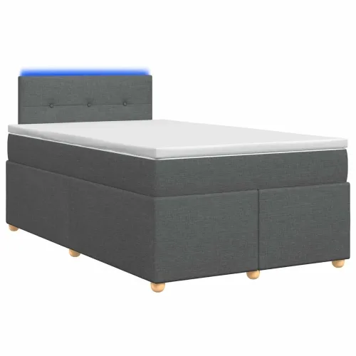 Boxspring krevet s madracem Tamnosiva 120 x 190 cm Tkanina - Tamnosiva 120 x 190 cm Prošiveno gumbima Cijena