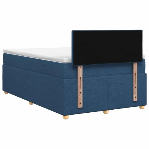 Boxspring krevet s madracem Plava 120 x 190 cm Tkanina - Plava 120 x 190 cm Prošiveno gumbima Cijena