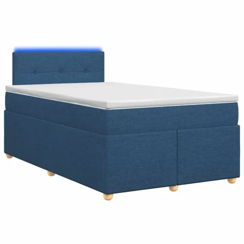 Boxspring krevet s madracem Plava 120 x 190 cm Tkanina - Plava 120 x 190 cm Prošiveno gumbima Cijena