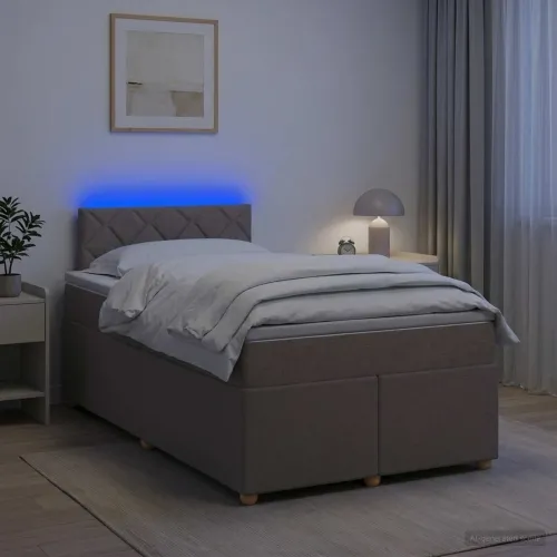 Boxspring krevet s madracem Sivosmeđa 120 x 190 cm Tkanina - Sivosmeđa 120 x 190 cm Dizajn s rombovima Cijena