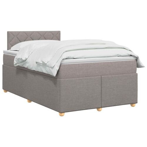 Boxspring krevet s madracem Sivosmeđa 120 x 190 cm Tkanina - Sivosmeđa 120 x 190 cm Dizajn s rombovima Cijena
