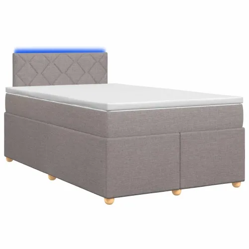 Boxspring krevet s madracem Sivosmeđa 120 x 190 cm Tkanina - Sivosmeđa 120 x 190 cm Dizajn s rombovima Cijena