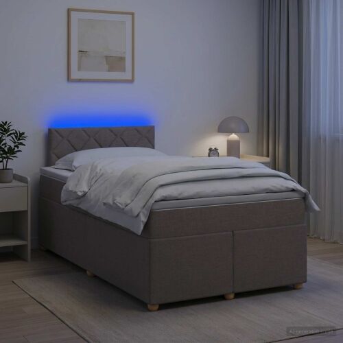 Boxspring krevet s madracem Sivosmeđa 120 x 190 cm Tkanina - Sivosmeđa 120 x 190 cm Dizajn s rombovima Cijena
