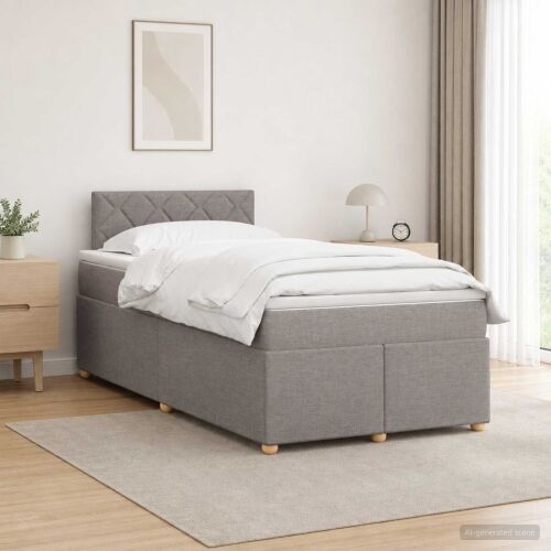 Boxspring krevet s madracem Sivosmeđa 120 x 190 cm Tkanina - Sivosmeđa 120 x 190 cm Dizajn s rombovima Cijena
