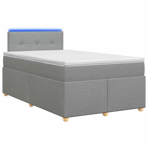 Boxspring krevet s madracem Svjetlosiva 120 x 200 cm Tkanina - Svjetlosiva 120 x 200 cm Prošiveno gumbima Cijena
