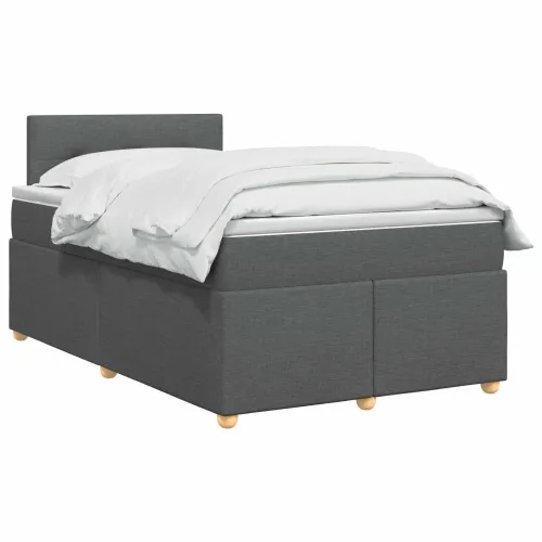 Boxspring krevet s madracem Tamnosiva 120 x 200 cm Tkanina - Tamnosiva 120 x 200 cm Prošiveno gumbima Cijena