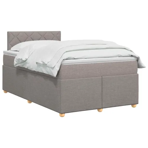 Boxspring krevet s madracem Sivosmeđa 120 x 200 cm Tkanina - Sivosmeđa 120 x 200 cm Dizajn s rombovima Cijena