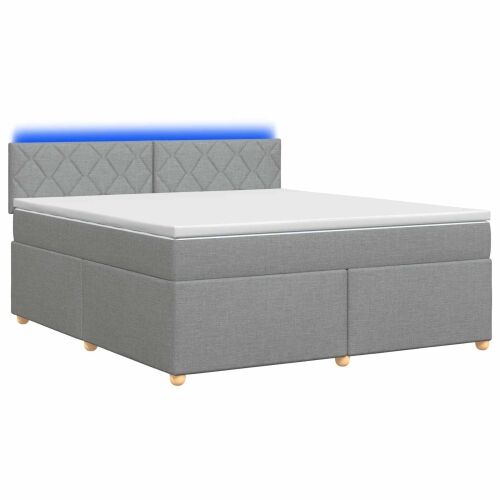 Boxspring krevet s madracem Svjetlosiva 160 x 200 cm Tkanina - Svjetlosiva 160 x 200 cm Dizajn s rombovima Cijena