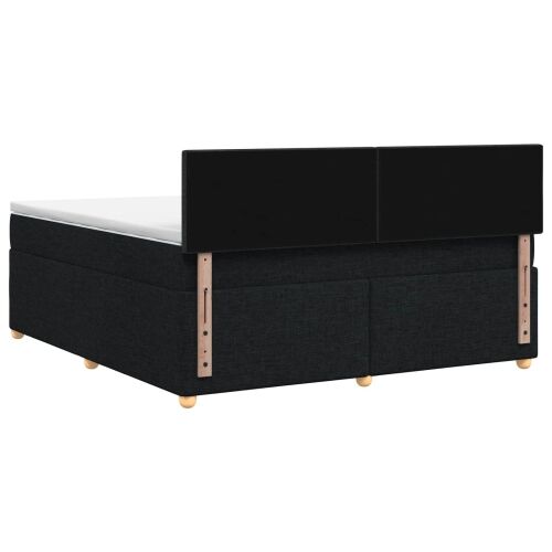 Boxspring krevet s madracem Crna 180 x 200 cm Tkanina - Crna 180 x 200 cm Prošiveno gumbima Cijena