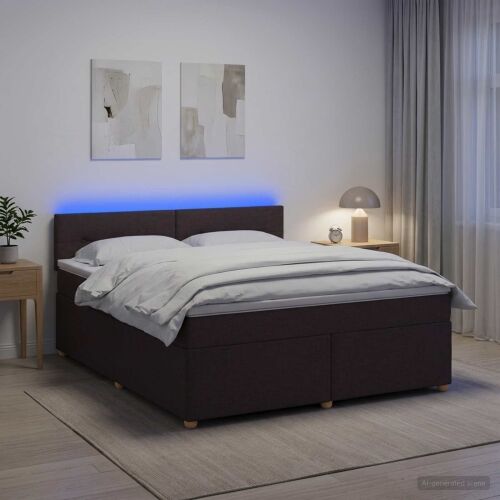 Boxspring krevet s madracem Tamno smeđa 180 x 200 cm Tkanina - Tamno smeđa 180 x 200 cm Prošiveno gumbima Cijena