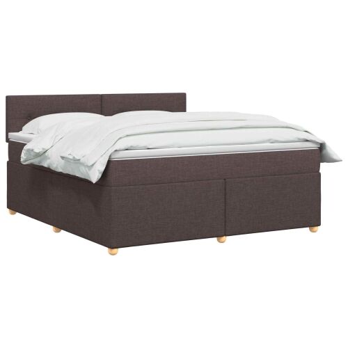 Boxspring krevet s madracem Tamno smeđa 180 x 200 cm Tkanina - Tamno smeđa 180 x 200 cm Prošiveno gumbima Cijena