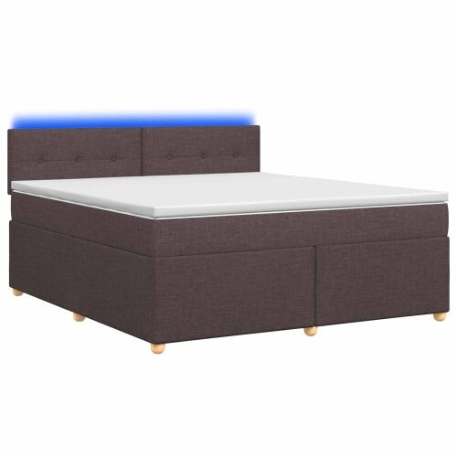 Boxspring krevet s madracem Tamno smeđa 180 x 200 cm Tkanina - Tamno smeđa 180 x 200 cm Prošiveno gumbima Cijena