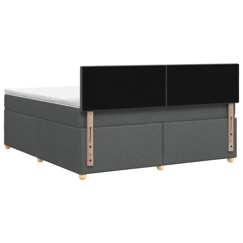 Boxspring krevet s madracem Tamnosiva 180 x 200 cm Tkanina - Tamnosiva 180 x 200 cm Dizajn s rombovima Cijena