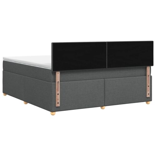 Boxspring krevet s madracem Tamnosiva 180 x 200 cm Tkanina - Tamnosiva 180 x 200 cm Dizajn s rombovima Cijena