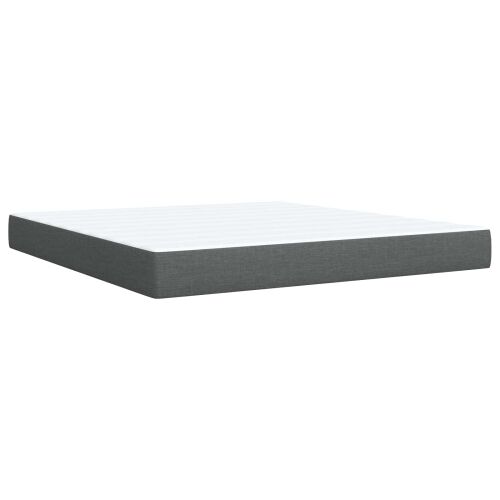 Boxspring krevet s madracem Tamnosiva 180 x 200 cm Tkanina - Tamnosiva 180 x 200 cm Dizajn s rombovima Cijena