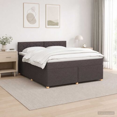 Boxspring krevet s madracem Tamno smeđa 180 x 200 cm Tkanina - Tamno smeđa 180 x 200 cm Dizajn s rombovima Cijena