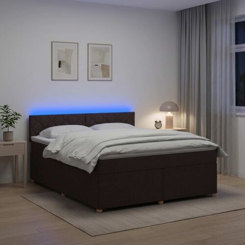 Boxspring krevet s madracem Tamno smeđa 180 x 200 cm Tkanina - Tamno smeđa 180 x 200 cm Dizajn s rombovima Cijena