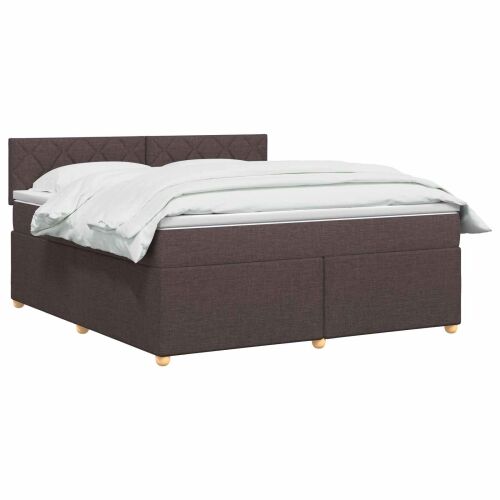 Boxspring krevet s madracem Tamno smeđa 180 x 200 cm Tkanina - Tamno smeđa 180 x 200 cm Dizajn s rombovima Cijena