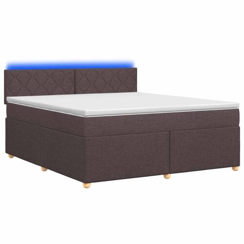 Boxspring krevet s madracem Tamno smeđa 180 x 200 cm Tkanina - Tamno smeđa 180 x 200 cm Dizajn s rombovima Cijena