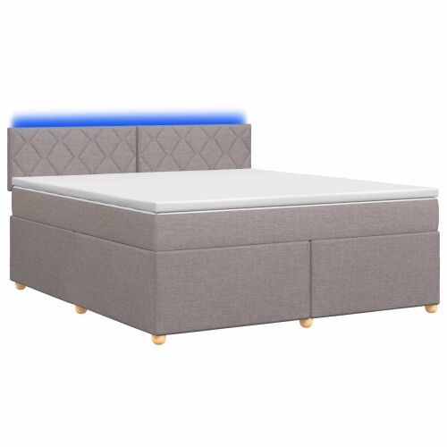 Boxspring krevet s madracem Sivosmeđa 180 x 200 cm Tkanina - Sivosmeđa 180 x 200 cm Dizajn s rombovima Cijena