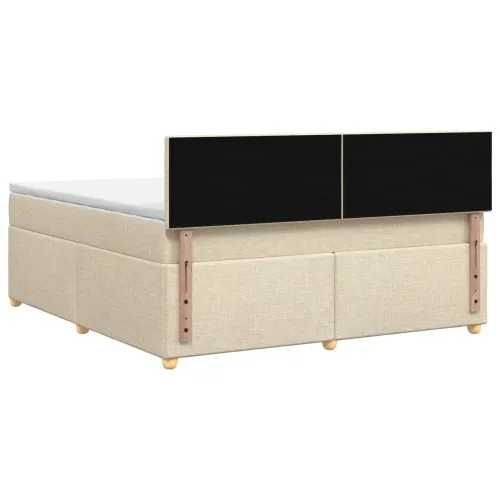 Boxspring krevet s madracem Krem 180 x 200 cm Tkanina - Krem 180 x 200 cm Dizajn s rombovima Cijena
