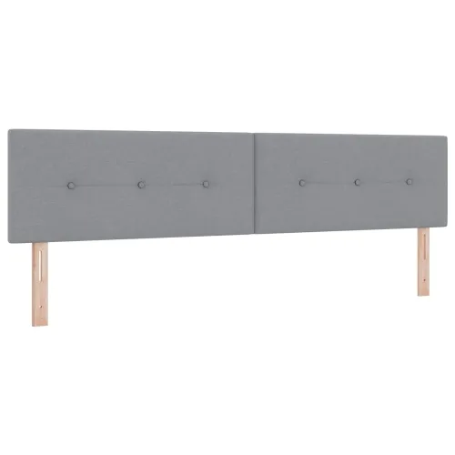 Boxspring krevet s madracem Svjetlosiva 200 x 200 cm Tkanina - Svjetlosiva 200 x 200 cm Prošiveno gumbima Cijena