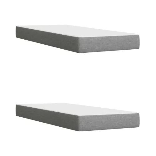 Boxspring krevet s madracem Svjetlosiva 200 x 200 cm Tkanina - Svjetlosiva 200 x 200 cm Prošiveno gumbima Cijena