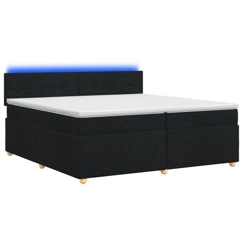 Boxspring krevet s madracem Crna 200 x 200 cm Tkanina - Crna 200 x 200 cm Prošiveno gumbima Cijena