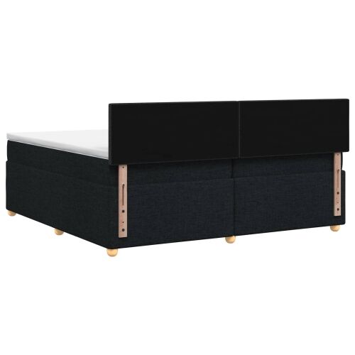 Boxspring krevet s madracem Crna 200 x 200 cm Tkanina - Crna 200 x 200 cm Prošiveno gumbima Cijena