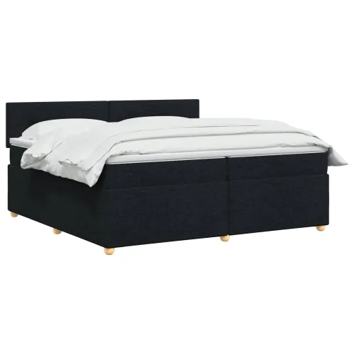 Boxspring krevet s madracem Crna 200 x 200 cm Tkanina - Crna 200 x 200 cm Prošiveno gumbima Cijena
