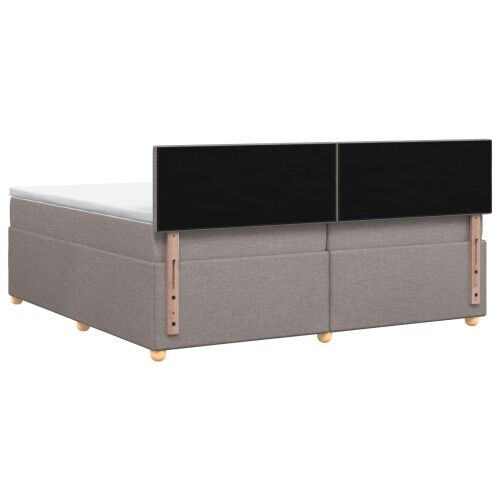 Boxspring krevet s madracem Sivosmeđa 200 x 200 cm Tkanina - Sivosmeđa 200 x 200 cm Prošiveno gumbima Cijena