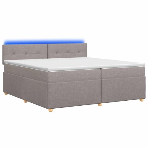 Boxspring krevet s madracem Sivosmeđa 200 x 200 cm Tkanina - Sivosmeđa 200 x 200 cm Prošiveno gumbima Cijena