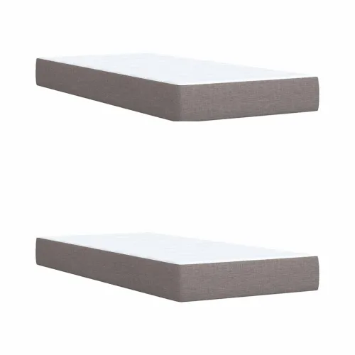 Boxspring krevet s madracem Sivosmeđa 200 x 200 cm Tkanina - Sivosmeđa 200 x 200 cm Prošiveno gumbima Cijena