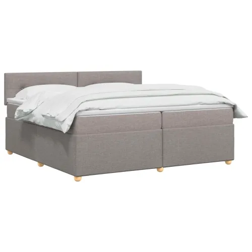 Boxspring krevet s madracem Sivosmeđa 200 x 200 cm Tkanina - Sivosmeđa 200 x 200 cm Prošiveno gumbima Cijena