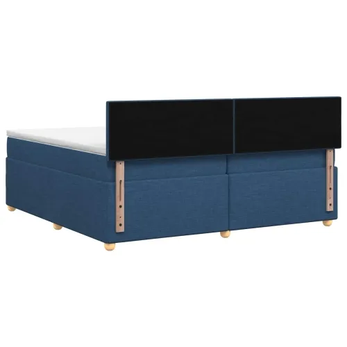 Boxspring krevet s madracem Plava 200 x 200 cm Tkanina - Plava 200 x 200 cm Prošiveno gumbima Cijena