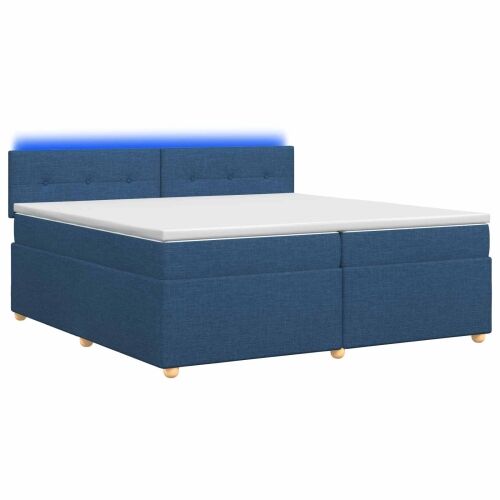 Boxspring krevet s madracem Plava 200 x 200 cm Tkanina - Plava 200 x 200 cm Prošiveno gumbima Cijena