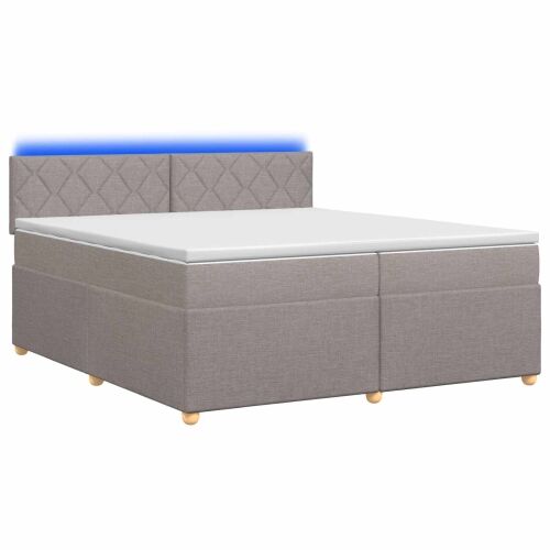 Boxspring krevet s madracem Sivosmeđa 200 x 200 cm Tkanina - Sivosmeđa 200 x 200 cm Dizajn s rombovima Cijena