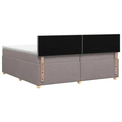 Boxspring krevet s madracem Sivosmeđa 200 x 200 cm Tkanina - Sivosmeđa 200 x 200 cm Dizajn s rombovima Cijena