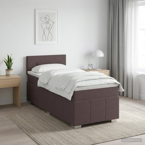 Boxspring krevet s madracem Tamno smeđa 90 x 200 cm Tkanina - Tamno smeđa 90 x 200 cm Prošiveno gumbima Cijena