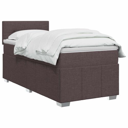 Boxspring krevet s madracem Tamno smeđa 90 x 200 cm Tkanina - Tamno smeđa 90 x 200 cm Prošiveno gumbima Cijena