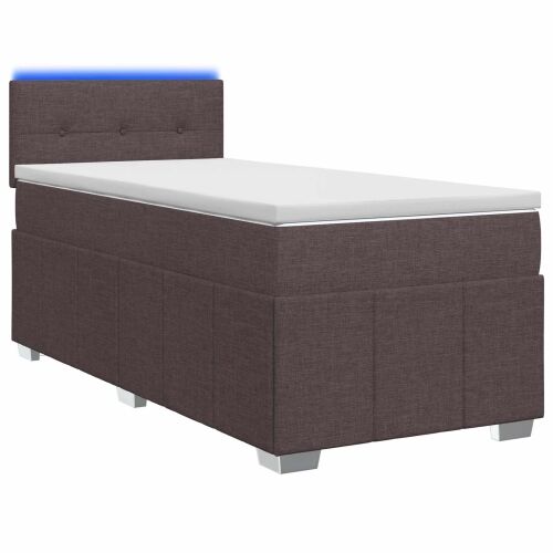 Boxspring krevet s madracem Tamno smeđa 90 x 200 cm Tkanina - Tamno smeđa 90 x 200 cm Prošiveno gumbima Cijena