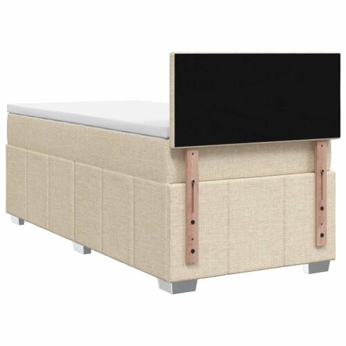 Boxspring krevet s madracem Krem 90 x 200 cm Tkanina - Krem 90 x 200 cm Prošiveno gumbima Cijena