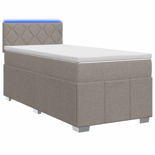 Boxspring krevet s madracem Sivosmeđa 90 x 200 cm Tkanina - Sivosmeđa 90 x 200 cm Dizajn s rombovima Cijena